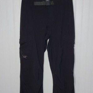 Arc’teryx Women’s Size XS Black Softshell Nylon Pants Pockets & Drawcord…